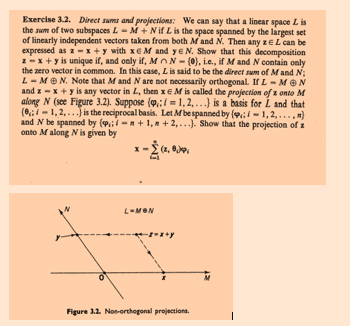 Solved Exercise 3.2. Direct sums and projeetiovs; We can say | Chegg.com