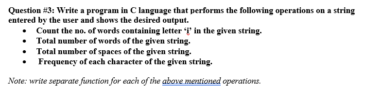 Solved Question #3: Write a program in C language that | Chegg.com