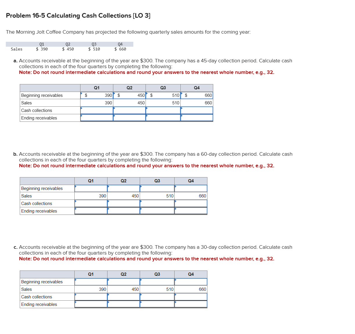 Solved Problem 16-5 ﻿Calculating Cash Collections [lO 3]The | Chegg.com