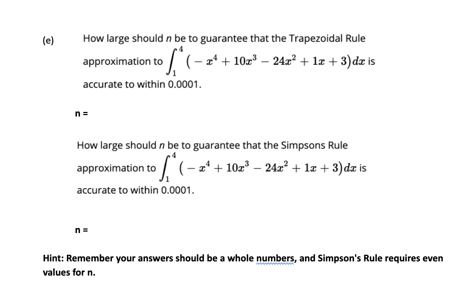 Solved 1. (a) Use Simpson's rule with n = 4 to approximate 1 | Chegg.com