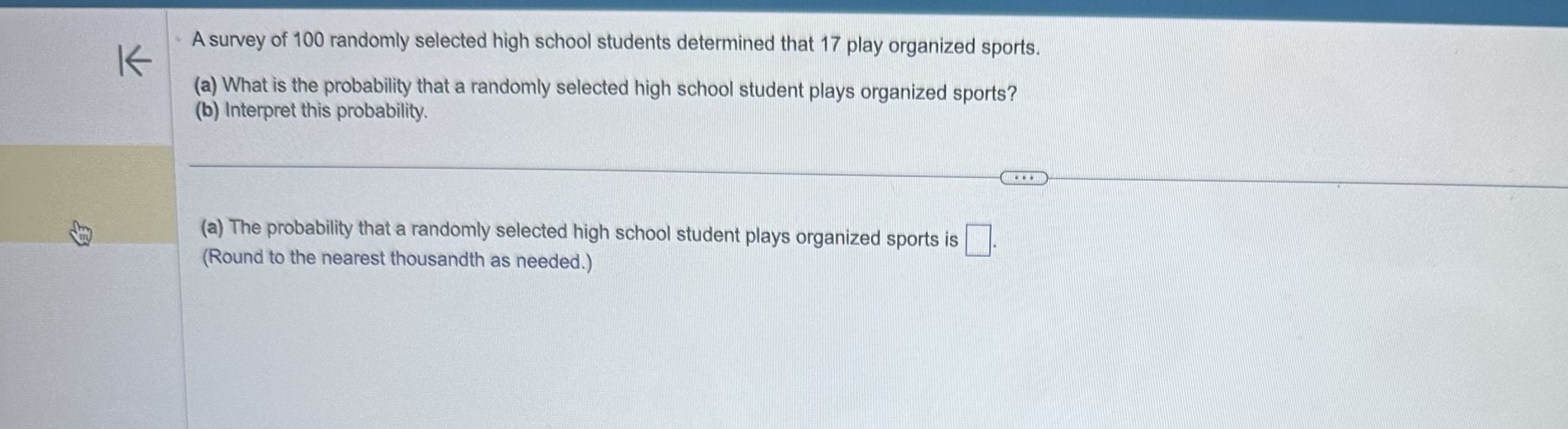 Solved A survey of 100 randomly selected high school | Chegg.com