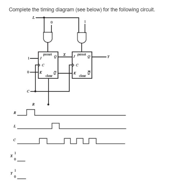 Solved Complete the timing diagram (see below) for the | Chegg.com