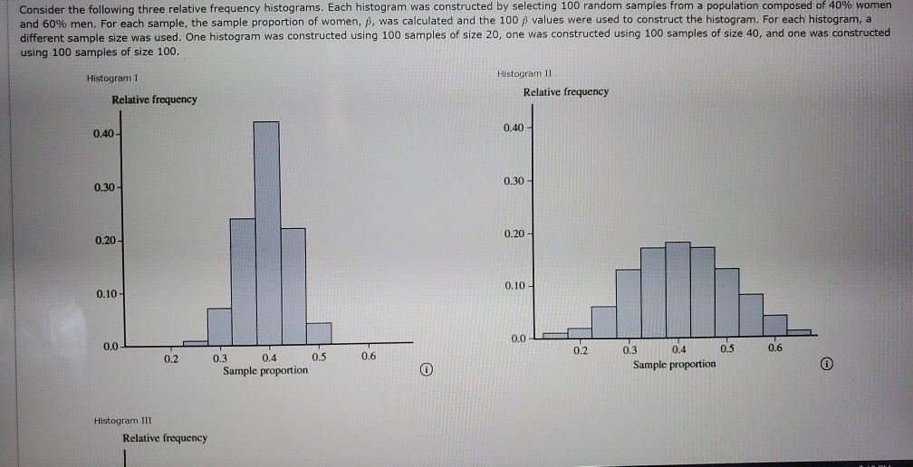 Solved Consider The Following Three Relative Frequency Hi