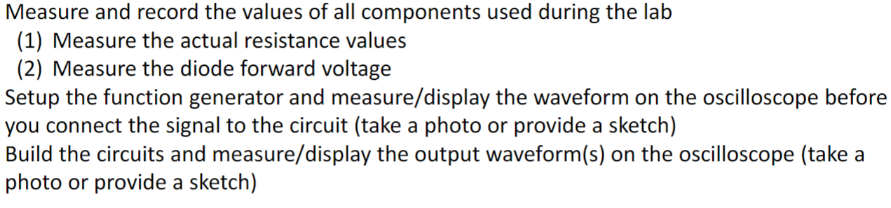 Solved Measure and record the values of all components used | Chegg.com