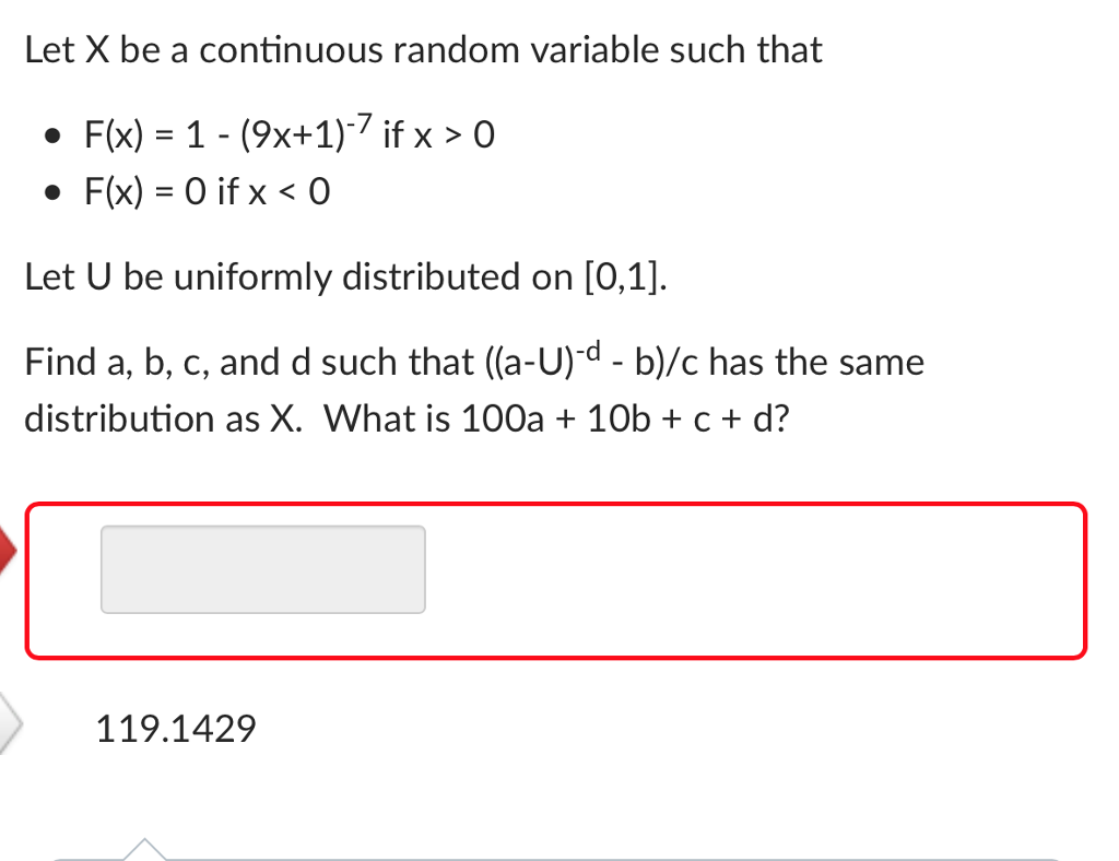 Solved Let X be a continuous random variable such that Fx) 1 | Chegg.com