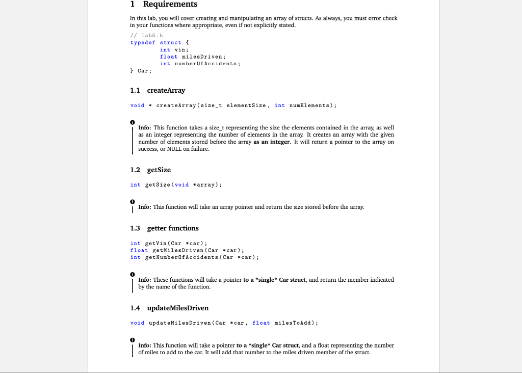 Solved 1 Requirements In this lab, you will cover creating | Chegg.com