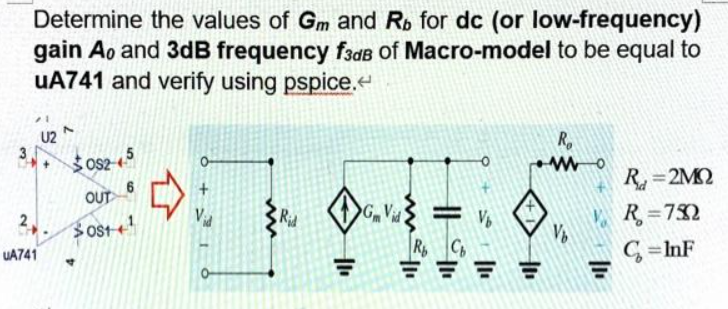 Solved Determine the values of Gm and Rb for dc (or low | Chegg.com
