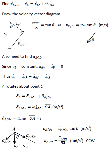 Solved The pin A in the bell crank AOD is guided by the | Chegg.com