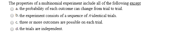properties multinomial experiment