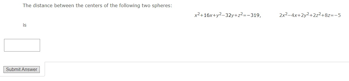 Solved The distance between the centers of the following two | Chegg.com