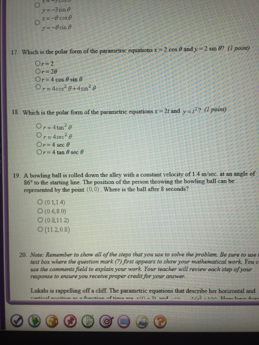 Solved 13. Identify the parametric equations that represent