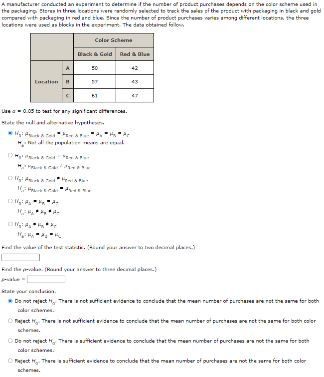 Solved A Manufacturer Conducted An Experiment To Determine Chegg Com