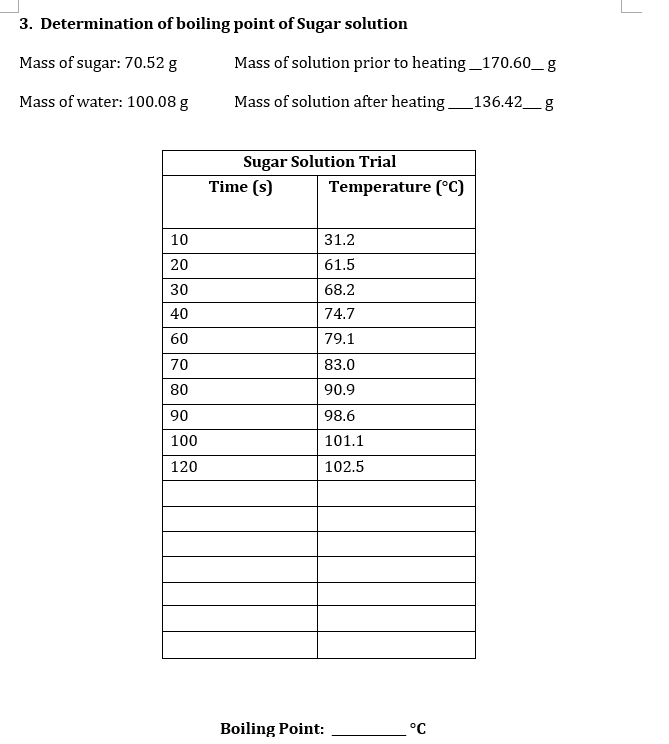 Solved 1. Determine the boiling point of pure water given