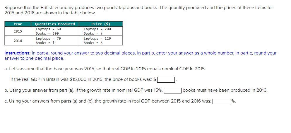 Solved Attempting to calculate the value of an economy by | Chegg.com
