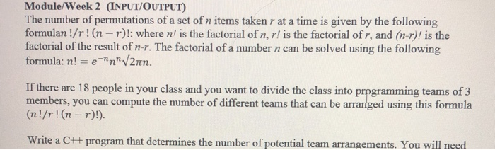 Solved Module/Week 2 (INPUT/OUTPUT) The number of | Chegg.com