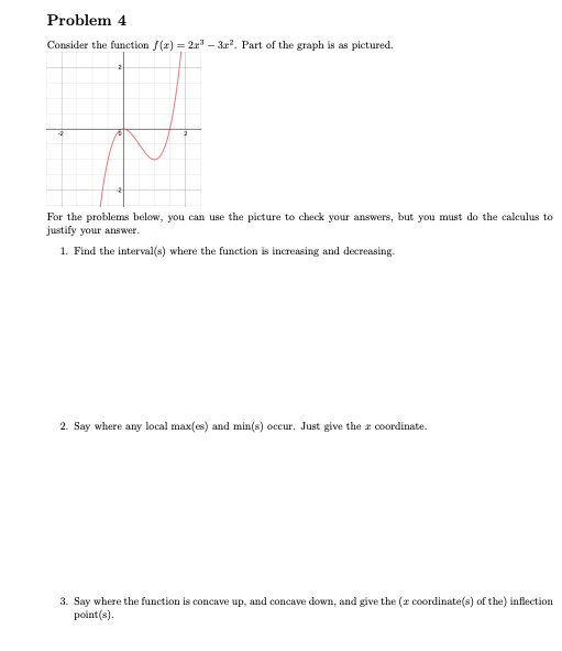 Solved Problem 4 Consider the function f(x) = 2x - 3«?. Part | Chegg.com