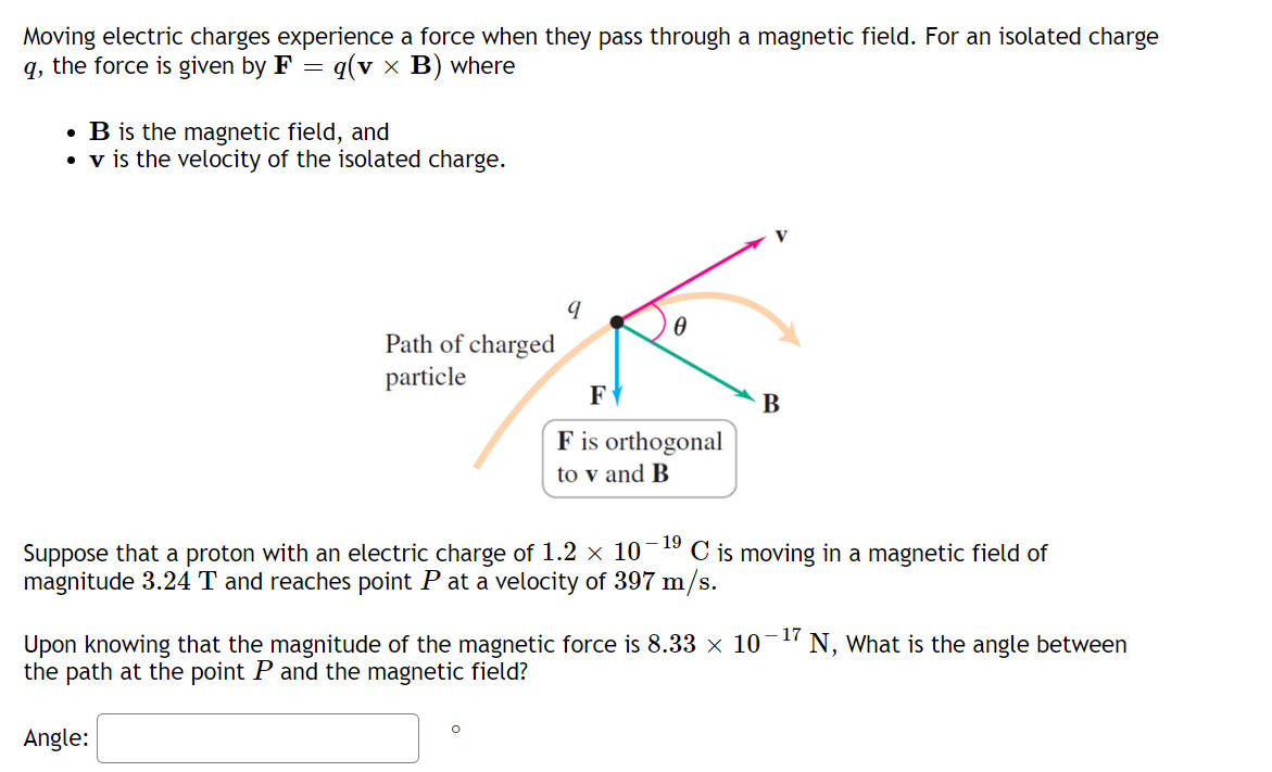 Moving electric charges experience a force when they pass through a magnetic field. For an isolated charge \( q \), the force