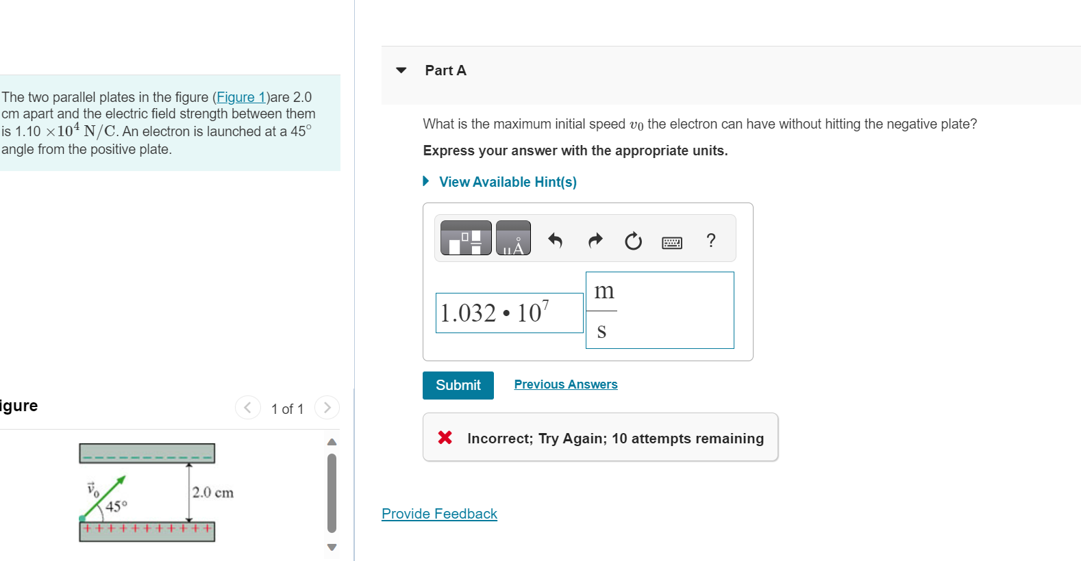 Solved Part AThe two parallel plates in the figure (Figure | Chegg.com