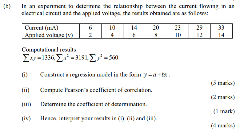 Solved In an experiment to determine the relationship | Chegg.com