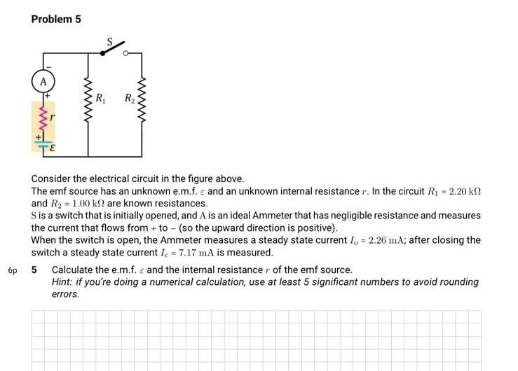 Solved Problem 5 Consider the electrical circuit in the | Chegg.com