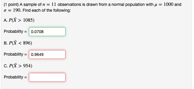 Solved 1 Point A Sample Of N 11 Observations Is Drawn Chegg Com