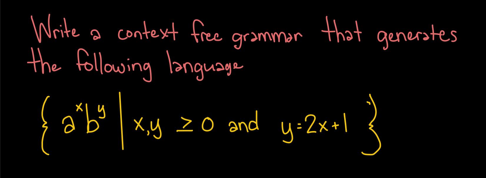 Solved Write a context free the following language grammar | Chegg.com