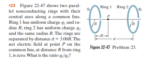 Solved 23 Figure 22-47 shows two paral- lel nonconducting | Chegg.com