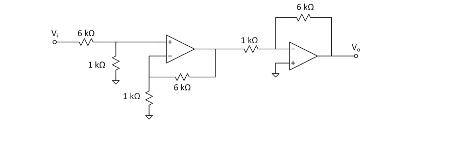 Solved 6 ΚΩ V, 6 ΚΩ 1 ΚΩ Vo 1 ΚΩ 6 kΩ 1 ΚΩ | Chegg.com