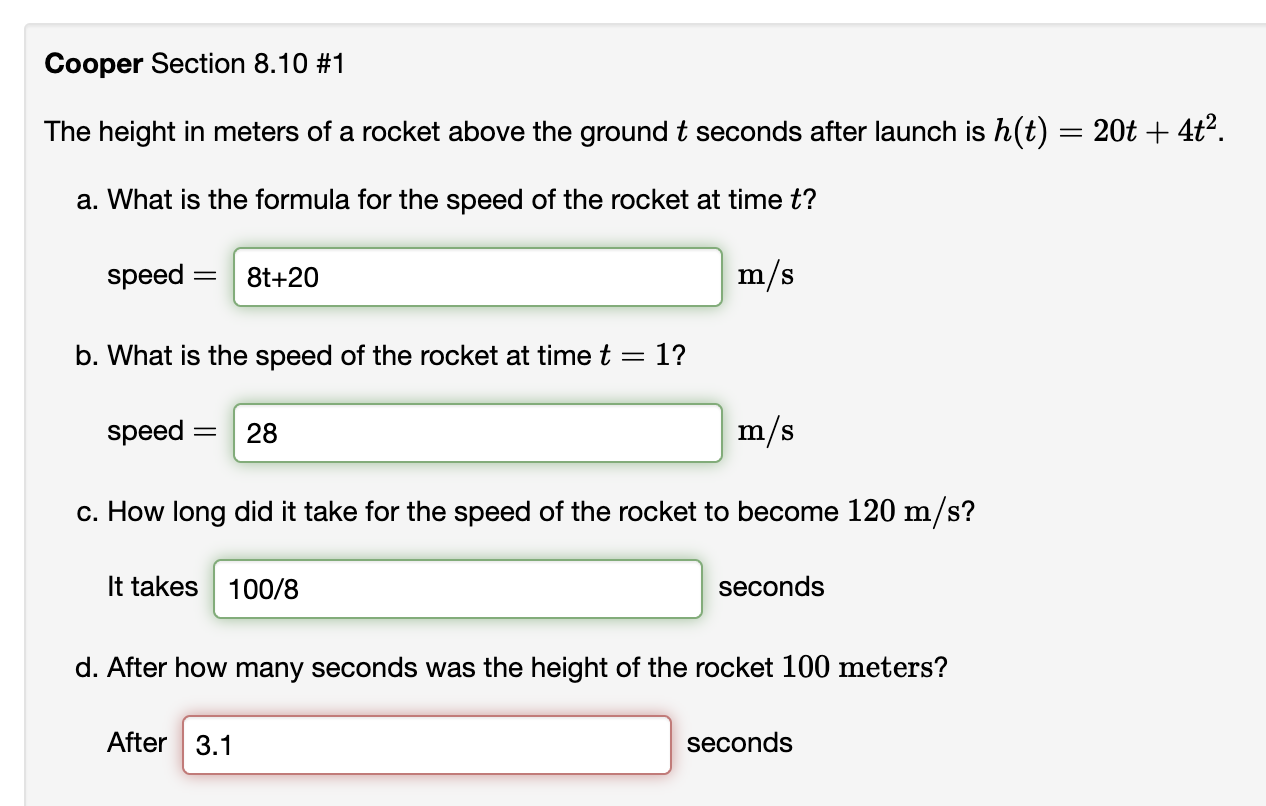 Solved Cooper Section 8.101 The height in meters of a