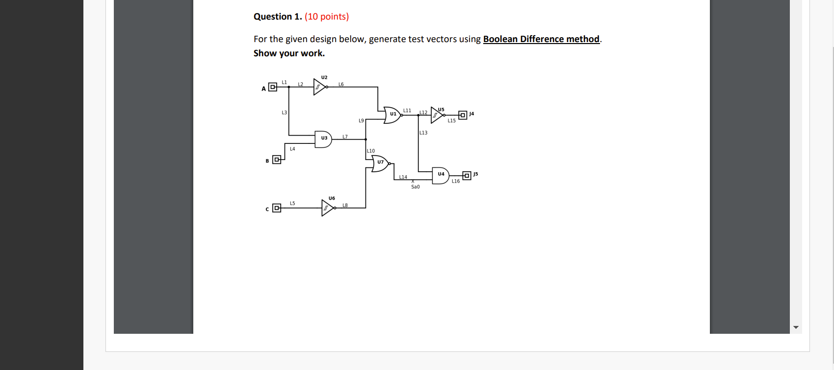 Solved Question 1. (10 Points) For The Given Design Below, | Chegg.com