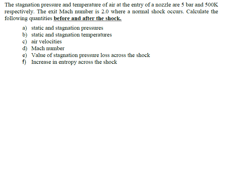 Solved The stagnation pressure and temperature of air at the