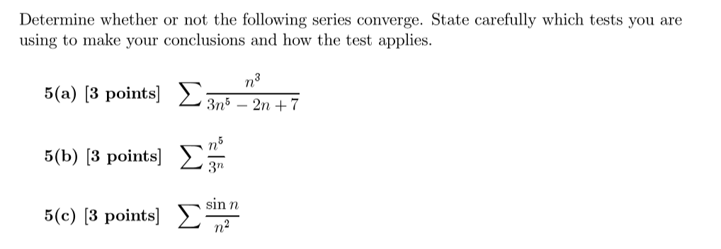 Solved Determine whether or not the following series | Chegg.com