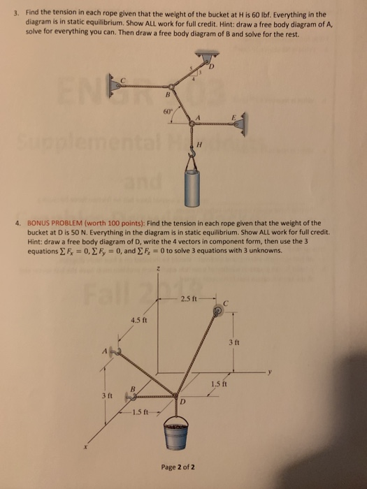 Solved Find the tension in each rope given that the weight | Chegg.com
