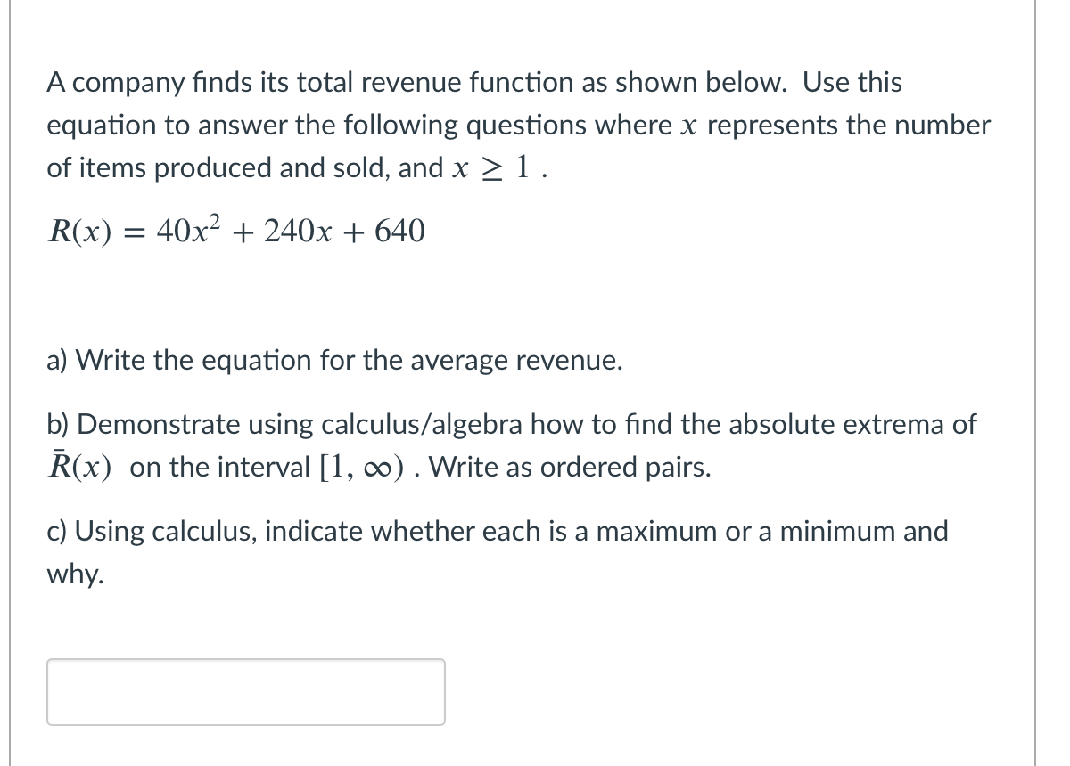 Solved A company finds its total revenue function as shown | Chegg.com