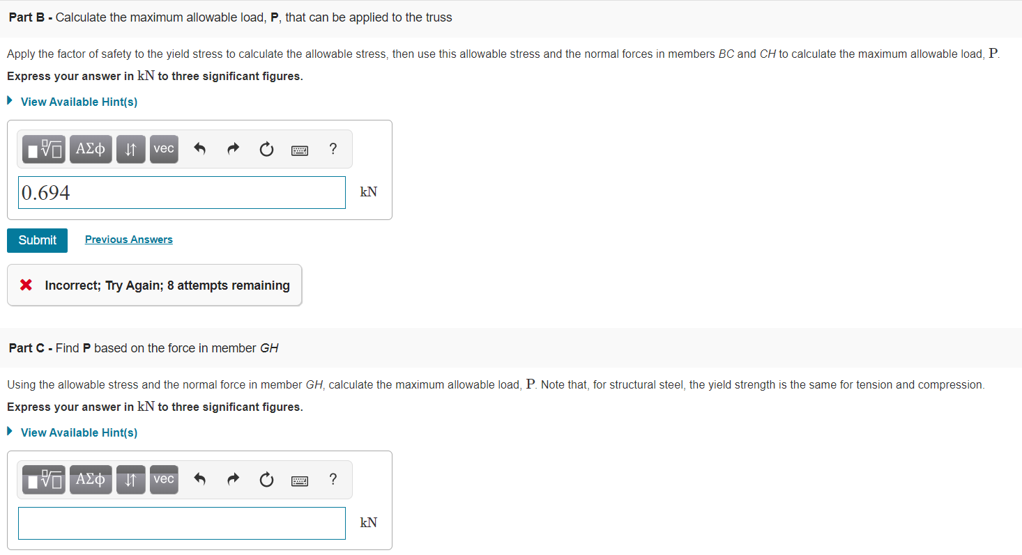 Solved Learning Goal: To calculate allowable stress by | Chegg.com