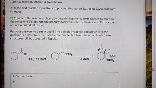 Solved A partial reaction scheme is given below. A) is the | Chegg.com