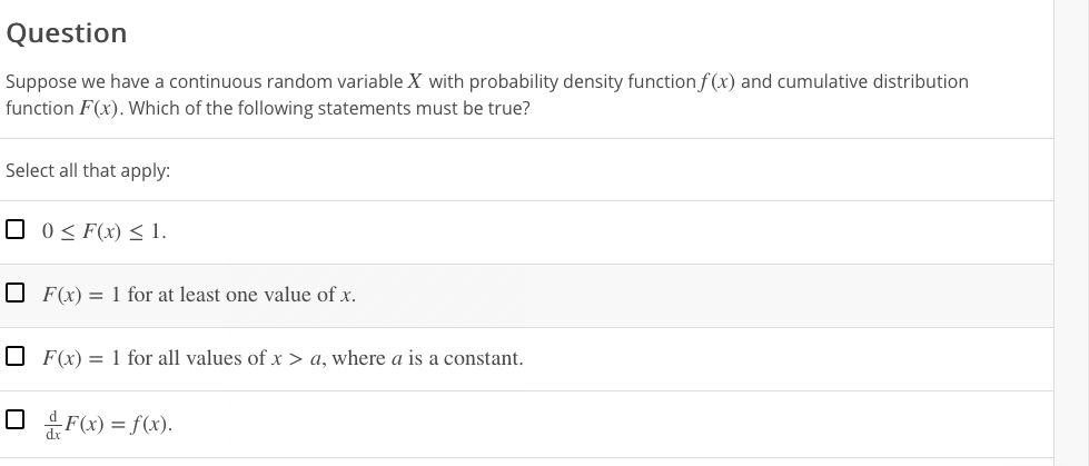 Solved Question Suppose We Have A Continuous Random Variable | Chegg.com