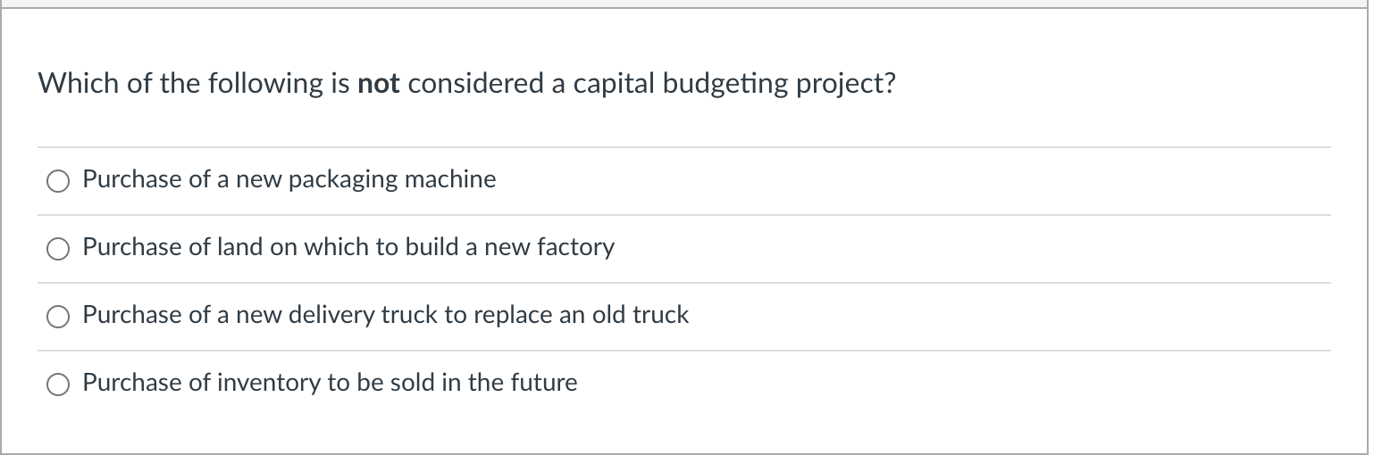 Solved Which Of The Following Is Not Considered A Capital | Chegg.com