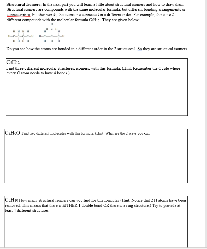 c5h10 lewis structure isomers