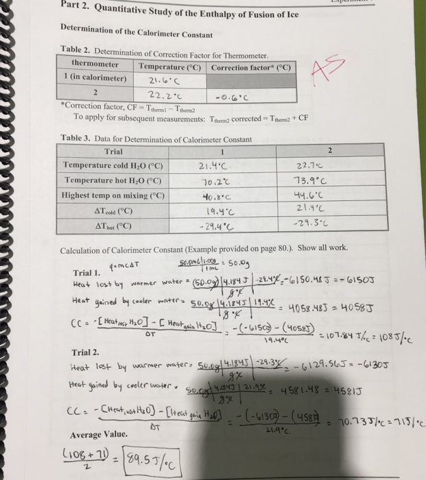Quantitative study of the entalpy of fusion of ice.