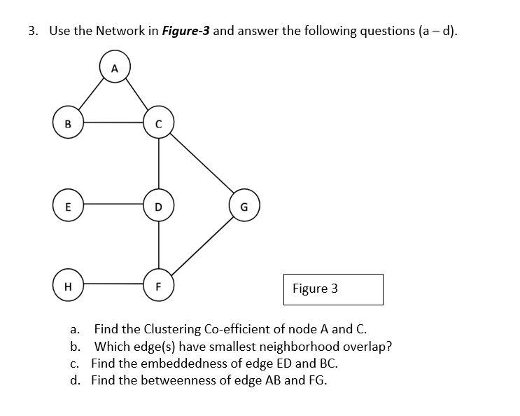 Solved 3. Use the Network in Figure-3 and answer the | Chegg.com