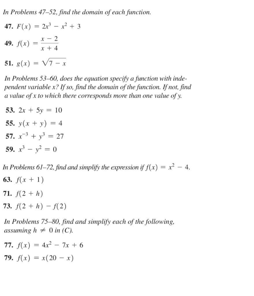 Solved In Problems 47–52, Find The Domain Of Each Function. 