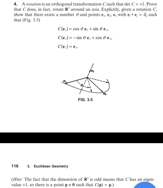 Solved 4. A rotation is an orthogonal transformation C such | Chegg.com