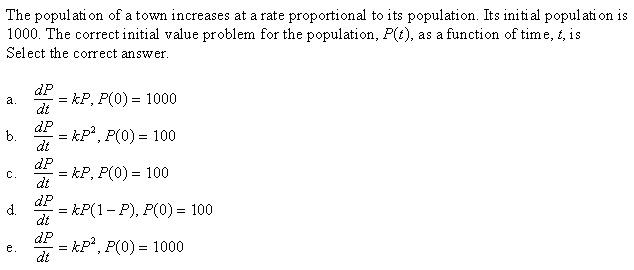 Solved The Population Of A Town Increases At A Rate | Chegg.com