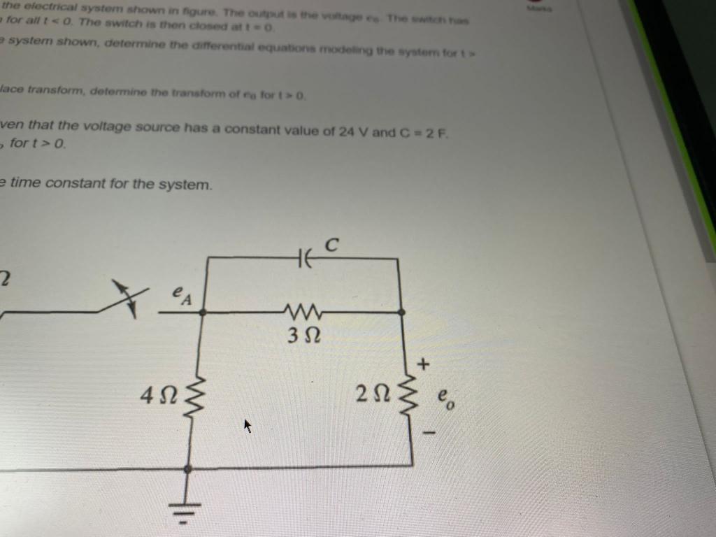 Solved 3 of 4 Consider the electrical system shown in | Chegg.com