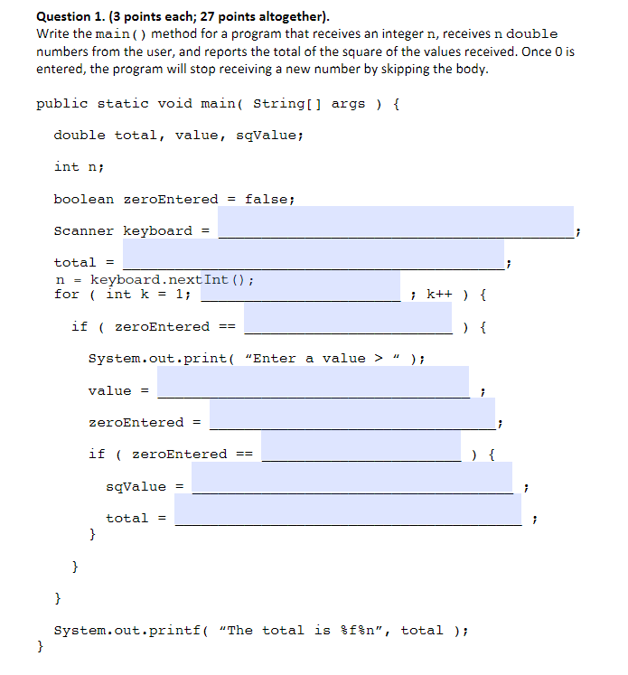 Solved Question 1. (3 points each; 27 points altogether). | Chegg.com