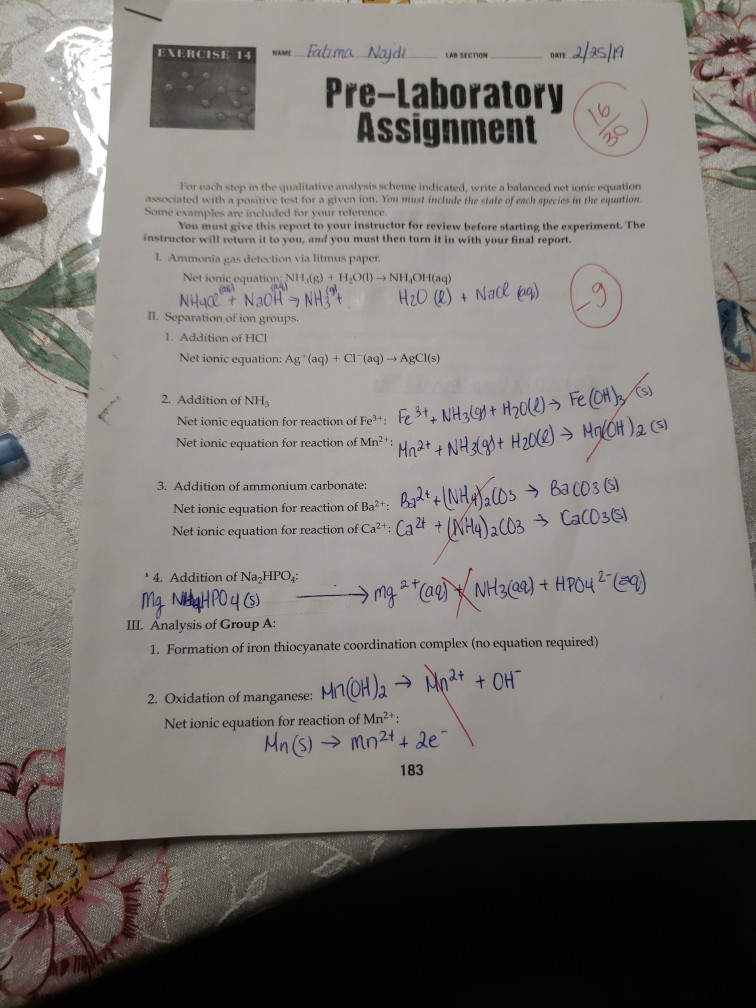 Solved EXERCISE 14 LAR SECTION Pre-Laboratory Assignment For | Chegg.com