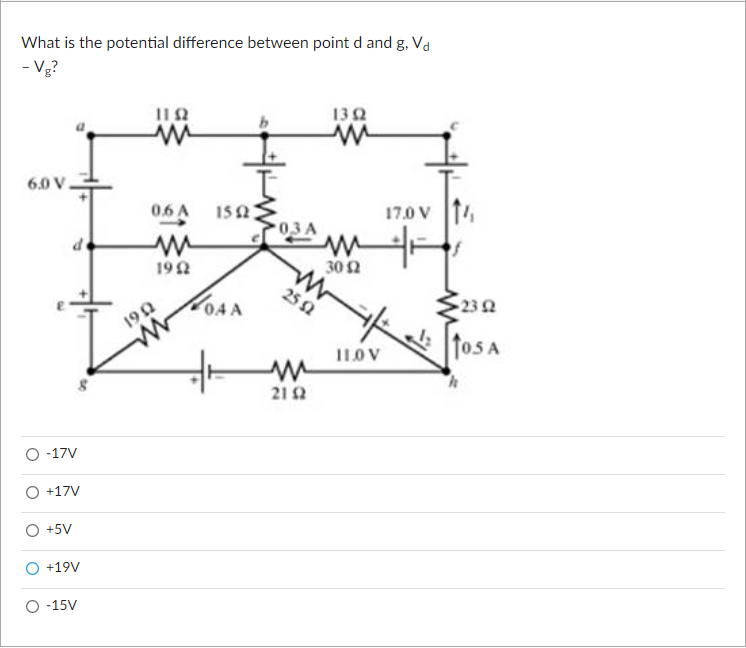 Solved What is the potential difference between point d and | Chegg.com