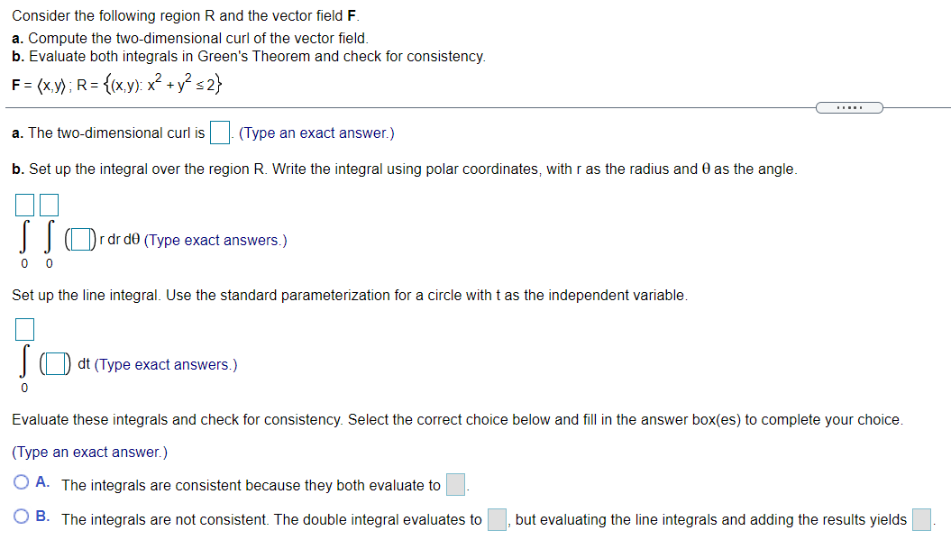 Solved Consider the following region R and the vector field | Chegg.com