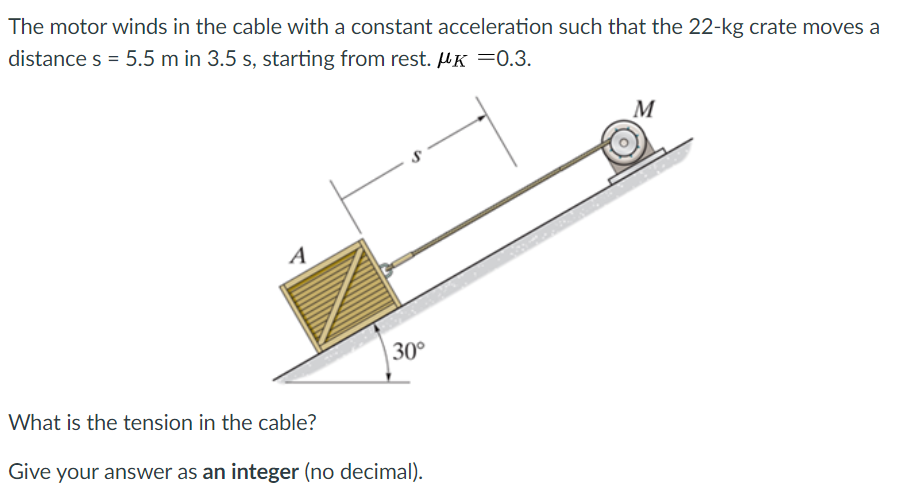 Solved The Motor Winds In The Cable With A Constant | Chegg.com